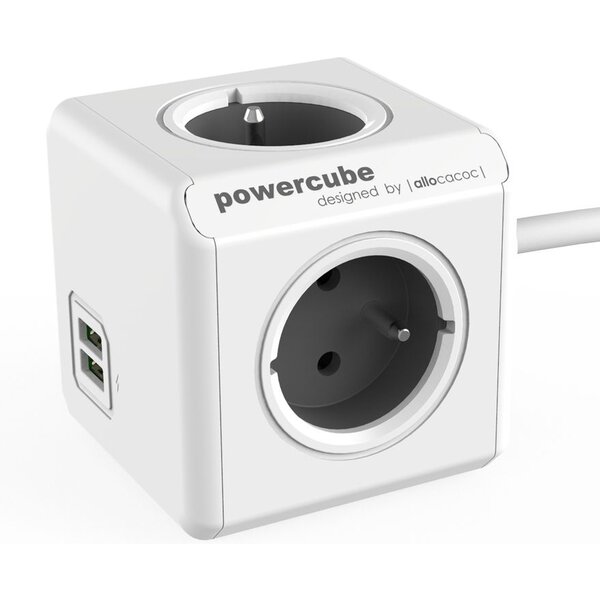 PowerCube Extended USB zásuvka šedá