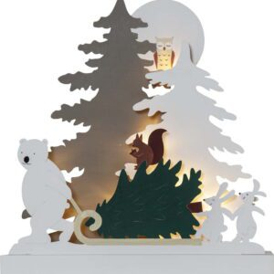 Bílá světelná dekorace s vánočním motivem Forest Friends – Star Trading. Nejlepší hlášky