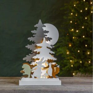 Vánoční dřevěná světelná LED dekorace Star Trading Forest Friends